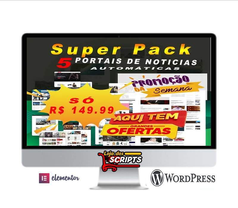 Pack completo com 5 Portais de Noticias Automáticas Variados -COD-PACK-100